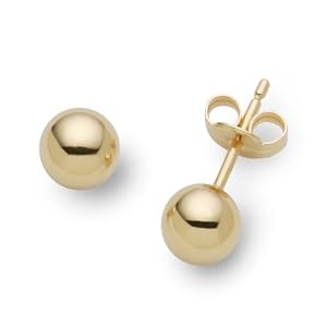 MIORE Damen-Ohrstecker Kugel 9 Karat 375 Gelbgold MA990E