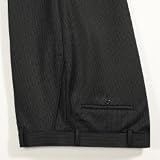 Flat Front Pinstripe Wool Trousers