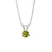 0.46 ct. Yellow - SI3 Round Brilliant Cut Diamond Solitaire Pendant with Chain