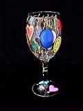 Birthday Balloons Design Hand Painted Wine Glass