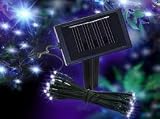 MEGA BRIGHT SOLAR 50 LEDS WHITE BRIGHT DECORATIVE SOLAR FAIRY STRING LIGHTS, IDEAL FOR GARDEN,TREES,PARTIES,HOUSES AND MORE....
