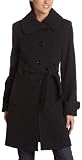 AK Anne Klein Women's Ak By Anne Klein Womens Wool Single Breasted Belted Envelope Collar Walker