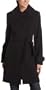 AK Anne Klein Women's Single Breasted Belted Envelope Collar Walker,Charcoal,Large