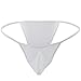 FEESHOW Men's Silky Bugle Pouch Tanga Briefs Bikini Underwear (One Size, White)