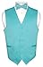 Men's Dress Vest & BowTie Solid TURQUOISE AQUA BLUE Color Bow Tie Set