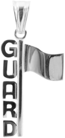 Color Guard and Flag Charm Sterling Silver