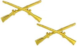Gold Polished Officers Infantry Insignia Pin Set