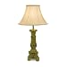 20 Avocado Green Distressed Ceramic Table Lamp with Off-White Shade