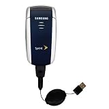 Retractable USB Cable for the Samsung SCH-A560 with Power Hot Sync and Charge capabilities - Gomadic Brand w/ TipExchange Technology