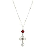 Delicate Red Cross Necklace
