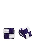 Ortiz & Reed Gemelos Multi-Color Knots Cufflinks (Blanco / Azul)