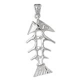 CleverSilver's Sterling Silver Pendant 3-D Fish Bones