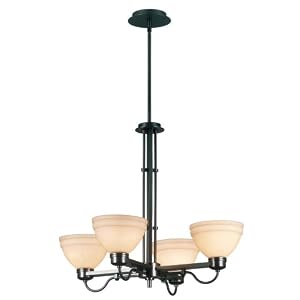 Kenroy Home 90055CBZ Odyssey Four-Light Chandelier, Copper Bronze with White Opal Globes by Kenroy Home