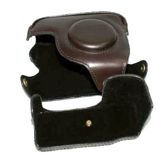 Genuine Leather Case for Canon PowerShot G11 ,G12 Camera, Color Dark Brown