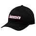 ICON MEN'S MOTORCYCLE SLANT HAT - BLACK S/M - FLEX FIT-NEW