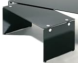 SML RECT BLACK GLASS COFFEE TABLE 75 X 40 X 37CM H