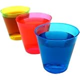 Disposable Colored Plastic Shot Cups - 2 oz: Pack of 50 Cups - Red