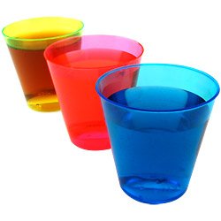 Disposable Colored Plastic Shot Cups - 2 oz: Case of 1250 Cups - Yellow
