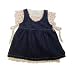 Under The Nile Denim Apron Dress, Blue/Floral, 6 Months