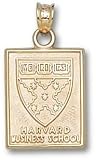 Harvard Crimson Business School Square Shield 5/8 Pendant - 14KT Gold Jewelry