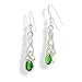 Sterling Silver Celtic Knot and Emerald-Green Glass Gemstone Hook Earrings