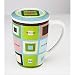 Trend Tea Mug with Lid/Tea Coaster - Squares