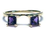 Princess Amethyst Ring Wrap Guard Enhancer yellow gold