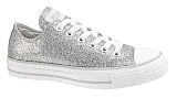 Converse Chuck Taylor All Star Lo Top Sparkle Silver Canvas Shoes 514291F