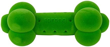 Sprong Bumpy Bone Dog Chew and Squeek Toy, Green