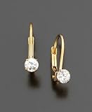 Children's 14k Gold Cubic Zirconia Earrings