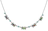 Michal Negrin Beautiful Swarovski Crystal Necklace with Flowers & Leaves all the way arround; - Victorian style, made in Israel