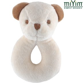 miYim Organic Cotton Collection: White Bear Ring Rattle