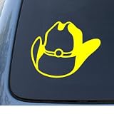 COWBOY HAT - Car, Truck, Notebook, Vinyl Decal Sticker #1238 | Vinyl Color: Yellow