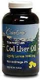 Carlson Lightly Lemon Cod Liver Oil 1000 Mg, 300 Softgels,  Bottle