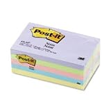 Post-it Notes, Original Pad, 3X5, Assorted Pastel Colors, 5 Pads/Pack MMM655AST