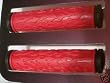 Pyramid Flame Kraton Rubber Grips Red Black Bike Bicycle