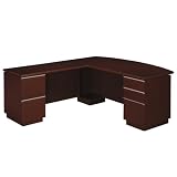 Bush Furniture Milano Left L-Desk 72-Inch Full Ped, Harvest Cherry