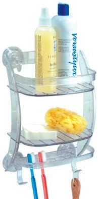 Clear Shower Organizer with Stay Put Suction