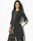 Apparel : Lauren by Ralph Lauren Tweed Long-Sleeve Belted Cardigan