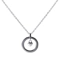 Sterling Silver Frienship Circle and Heart Pendant Necklace