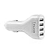 iFlash Car Charger for iPhone 6 Plus/6/5s/5/4s/4, Samsung Galaxy S6 Edge/S6 - Retail Packaging - White