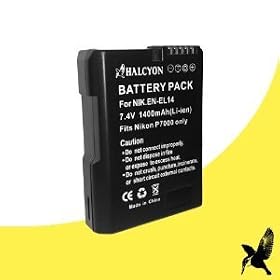 Halcyon 1400 mAH Lithium Ion Replacement Battery for Nikon EN-EL14 and Nikon Coolpix P7000