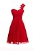Deardresses Women's One-shoulder Chiffon Short Bridesmaid Prom Dress
