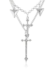 Steve Madden Double Cross Necklace, 19"