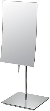 Mirror Image 82283 Minimalist Rectangular Vanity Mirror, 3X Magnification, Polished Nickel