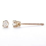 10k Yellow Gold Round Diamond Stud Earrings (1/10 cttw, J-K Color, I2-I3 Clarity)