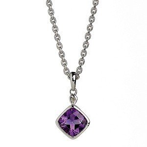 18ct Amethyst and Diamond Pendant