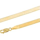 14K Yellow Gold Solid Flexible Herringbone Chain - 7 inches