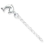 Sterling Silver 10 inch Hollow Polished 3-Dimensional Dolphin Anklet - 10 inch