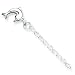 Sterling Silver 10 inch Hollow Polished 3-Dimensional Dolphin Anklet - 10 inch